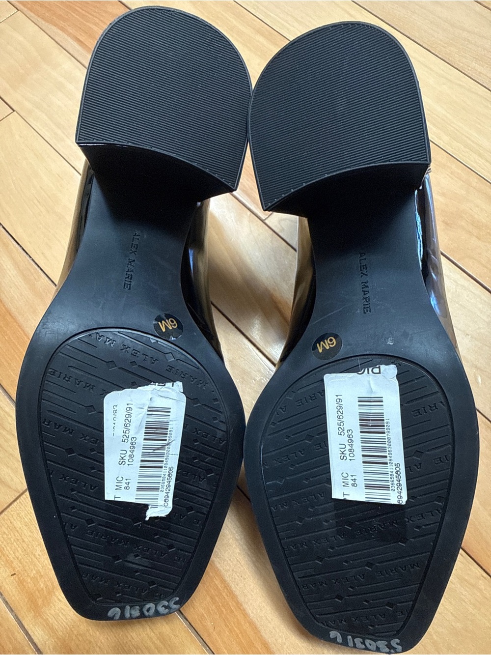 Alex Marie Black Patent Loafer Heels - Picture 6 of 6